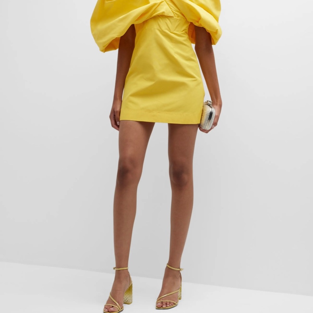 Rachel Gilbert Xavier Off-the-Shoulder Puff-Sleeve Mini Dress in Yellow Size 6 - Picture 5 of 14